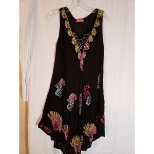 Women's Somya Collection Black Sleeveless Embroidered Dress Size XL